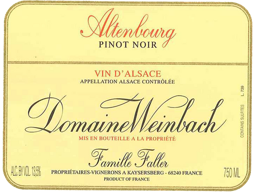 Domaine Weinbach, 2022 Pinot Noir Altenbourg, France