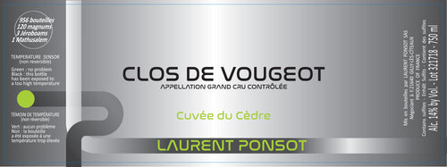 Laurent Ponsot<br />2019 Clos de Vougeot Grand Cru Cuvée du Cèdre<br>France