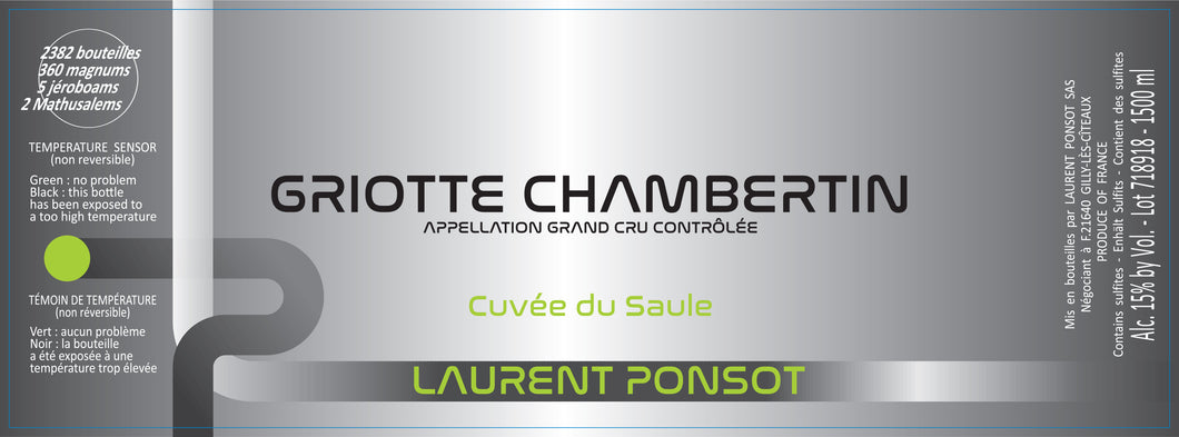 Laurent Ponsot<br />2016 Griotte Chambertin Grand Cru Cuvée du Saule<br>France