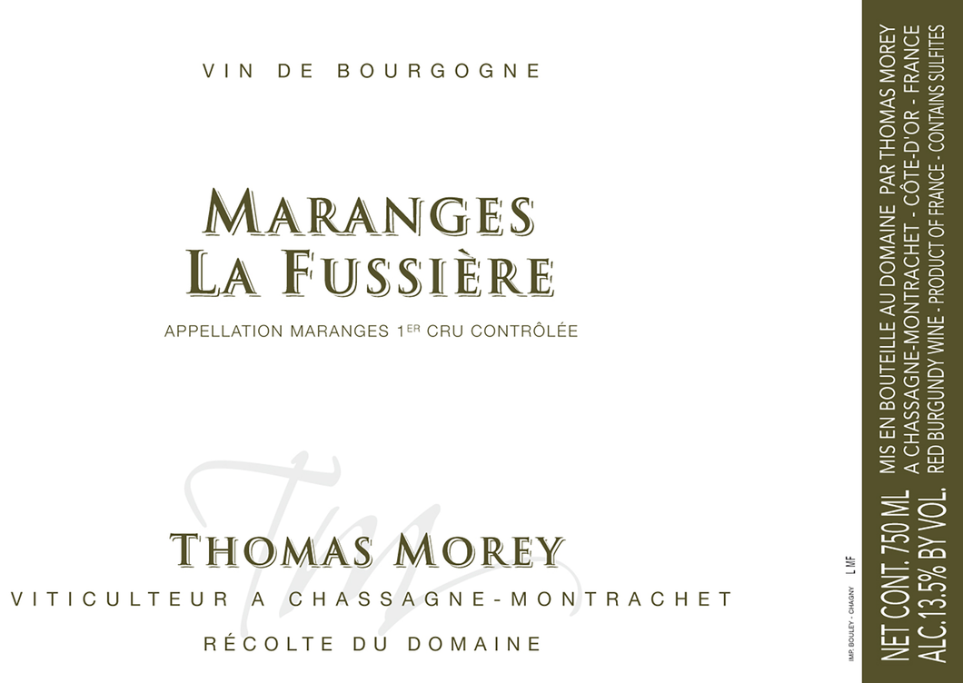 Thomas Morey<br />2017 Maranges Premier Cru La Fussière<br>France