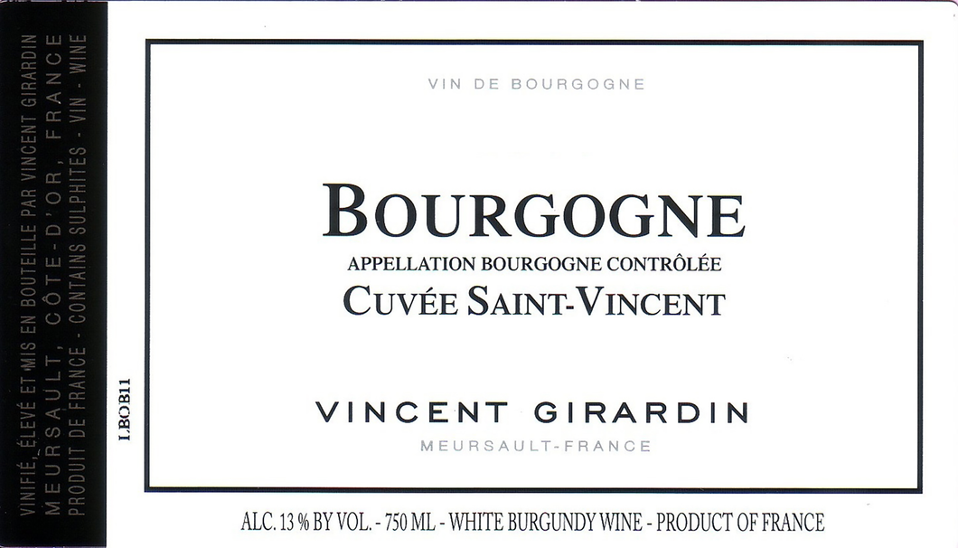 Vincent Girardin<br />2012 Bourgogne Chardonnay Cuvée Saint-Vincent<br>France